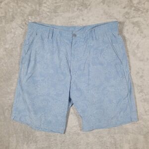 FootJoy Golf Shorts Mens 34 Blue Floral Paisley Performance Stretch 9 Inseam